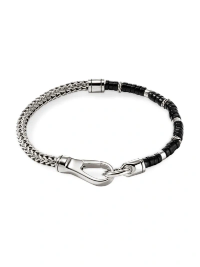 John Hardy Sterling Silver Heishi Chain Bracelet In Silver In Black