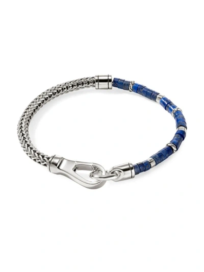 John Hardy Men's Heishi Sterling Silver & Lapis Lazuli Chain Bracelet In Blue/silver