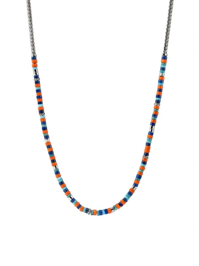 John Hardy Men's Heishi Sterling Silver, Lapis Lazuli, Turquoise, & Enamel Chain Necklace In Silver Multi