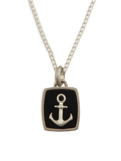 John Hardy Men's Id Black Onyx & Silver Dog Tag Pendant Necklace