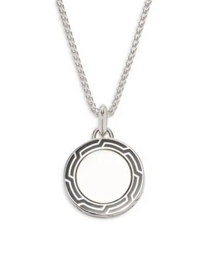 John Hardy Men's Id Sterling Silver & Black Enamel Pendant Necklace In Metallic