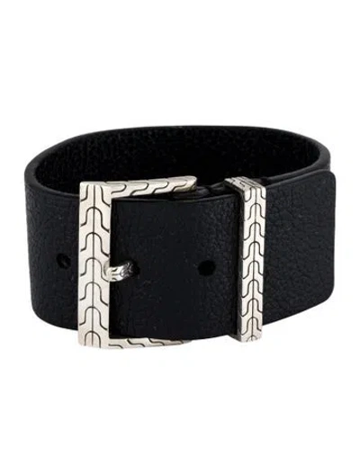 Pre-owned John Hardy Men's Leather Carved Chain Buckle Wrap In Multicolor