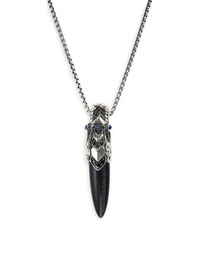 John Hardy Men's Legends Naga Sterling Silver & Multi-stone Pendant Necklace In Black