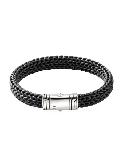 John Hardy Men's Rubber & Sterling Silver Cord Bracelet In Silver Black
