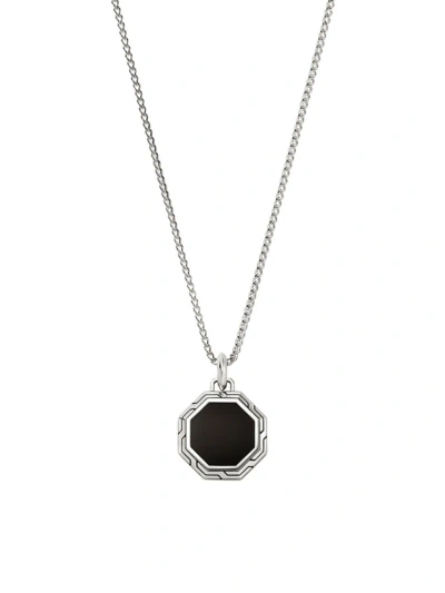 John Hardy Men's Sterling Silver & Black Onyx Tag Pendant Necklace