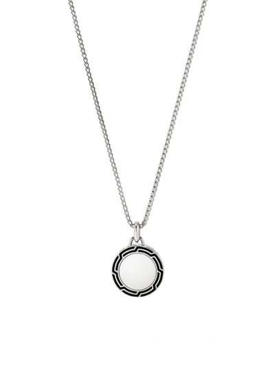 John Hardy Men's Sterling Silver & Enamel Pendant Necklace In Silver Black