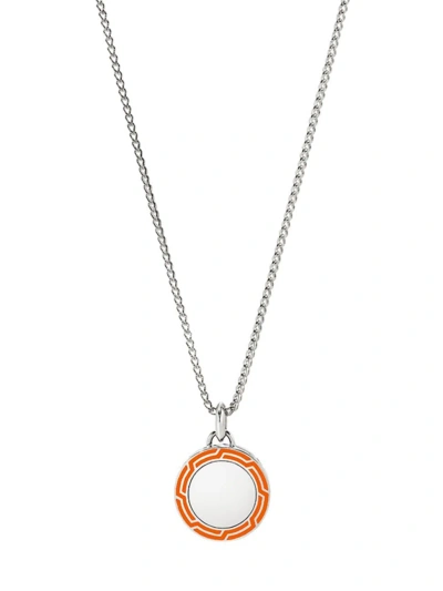 John Hardy Men's Sterling Silver & Enamel Pendant Necklace In Silver Orange