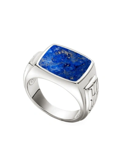 John Hardy Men's Sterling Silver & Lapis Lazuli Signet Ring In Silver Lapis