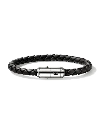 John Hardy Sterling Silver Leather Bracelet In Black