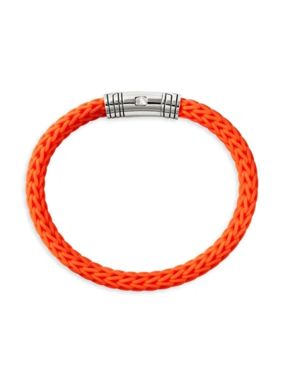 John Hardy Men's Sterling Silver & Rubber Cord Bracelet In Orange