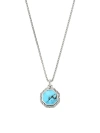 JOHN HARDY MEN'S STERLING SILVER & TURQUOISE PENDANT NECKLACE