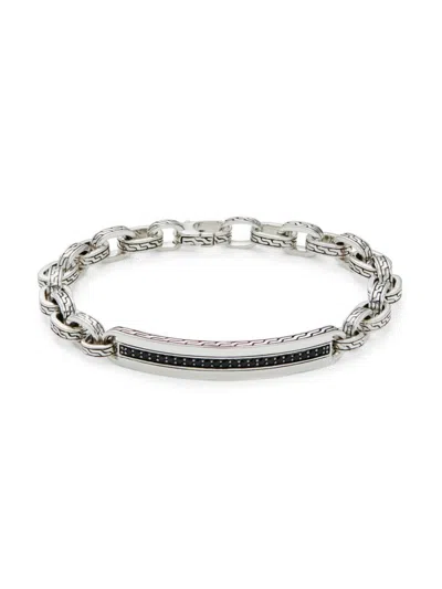 John Hardy Men's Sterling Silver, Black Sapphire & Spinel Link Chain Bracelet In White