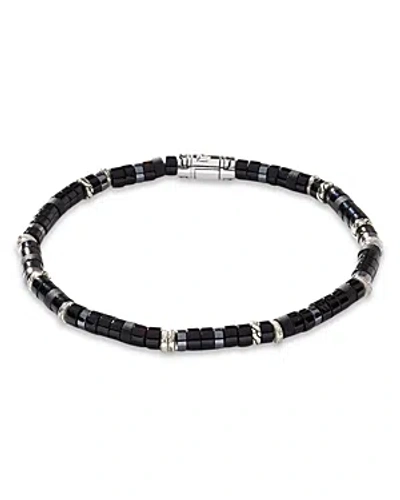 John Hardy Men's Sterling Silver Classic Chain Onyx & Hematite Bead Heishi Bracelet In Black