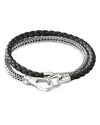 John Hardy Sterling Silver And Leather Wrap Bracelet In Multi