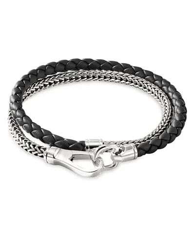 John Hardy Sterling Silver And Leather Wrap Bracelet