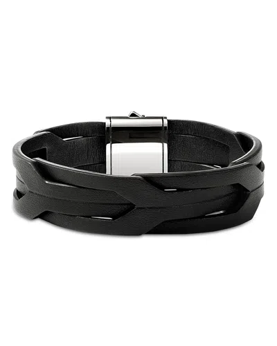 John Hardy Men's Sterling Silver Icon Braided Leather Bracelet In Black
