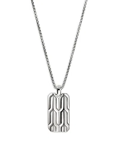 JOHN HARDY MEN'S STERLING SILVER ICON DOG TAG PENDANT NECKLACE, 22