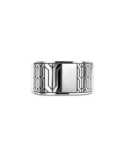 John Hardy Icon 50 Signet Ring, Sterling Silver In Metallic
