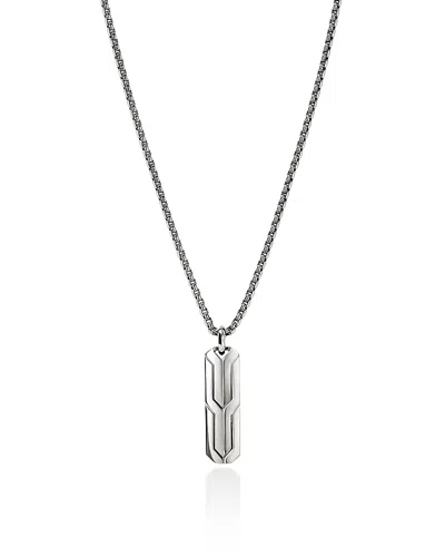 John Hardy Men's Sterling Silver Icon Geometric Tag Pendant Necklace, 22 In Pink