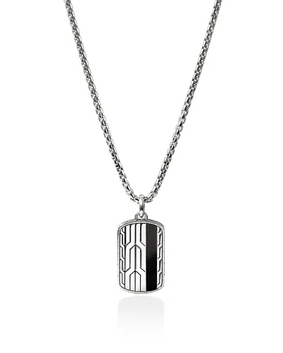 John Hardy Men's Sterling Silver Icon Onyx Tag Pendant Necklace, 24 In Metallic
