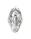 John Hardy Men's Sterling Silver Naga Blue Sapphire & Diamond Dragon Ring In Metallic