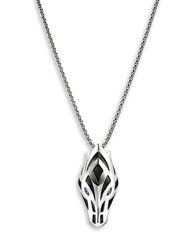 John Hardy Men's Sterling Silver Naga Blue Sapphire Snake Pendant Necklace, 22 In Metallic