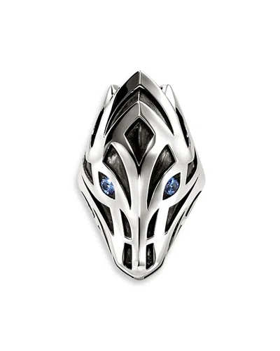 JOHN HARDY MEN'S STERLING SILVER NAGA BLUE SAPPHIRE SNAKE RING