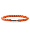John Hardy Braided Leather Bracelet In Silver