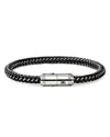 John Hardy Men's Sterling Silver Woven Rubber Bracelet In Silver