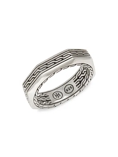 John Hardy Men's Textured Sterling Silver Ring In Metallic