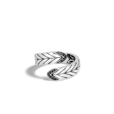 John Hardy Modern Chain Bypass Ring With Black Spinel