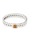 John Hardy Modern Chain Sterling Silver & Tiger's Eye Cuff Bracelet In Silver