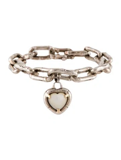 Pre-owned John Hardy Mother Of Pearl Bamboo Bracelet, 7" In Multi