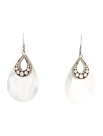 Pre-owned John Hardy Mother Of Pearl Dot Drop Earrings In Multi