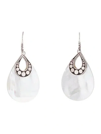 Pre-owned John Hardy Mother Of Pearl Dot Drop Earrings In Multi