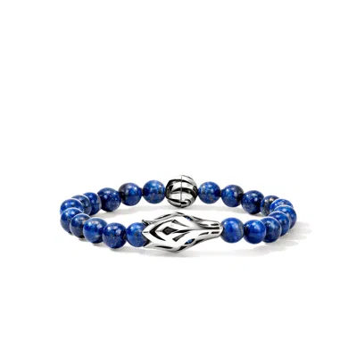 John Hardy Naga Beaded Bracelet, Sterling Silver, Lapiz Lazuli, 8mm In Blue