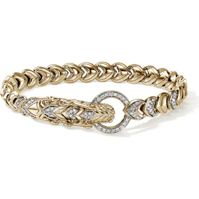 John Hardy Naga Bracelet, 14k Gold, Diamonds