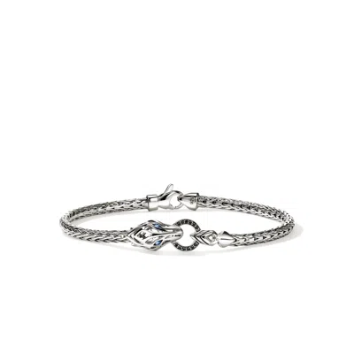 John Hardy Naga Bracelet, Sterling Silver, Black Sapphire, 3.5mm In Metallic