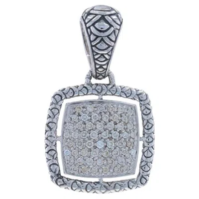 Pre-owned John Hardy Naga Diamond Enhancer Pendant Sterling Silver 925 Round .75ctw Pave In Multi