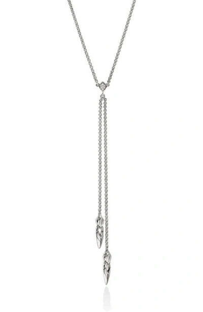 John Hardy Naga Diamond Y-necklace In Pink