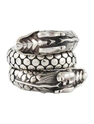 Pre-owned John Hardy Naga Double Dragon Dot Coil Ring In Multi
