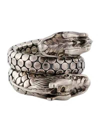 Pre-owned John Hardy Naga Double Dragon Dot Coil Ring In Multi