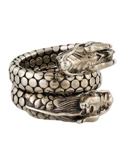 Pre-owned John Hardy Naga Double Dragon Dot Coil Ring In Multi