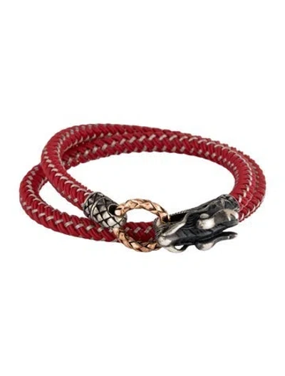 Pre-owned John Hardy Naga Double Wrap Rubber Bracelet In Multicolor