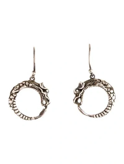 Pre-owned John Hardy Naga Dragon Drop Hoop Earrings In Multicolor