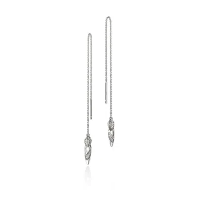 John Hardy Naga Earrings, Sterling Silver, Diamonds