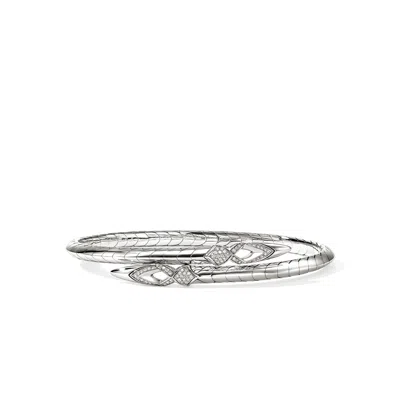 John Hardy Naga Flex Cuff, Sterling Silver, Diamonds, 4.2mm