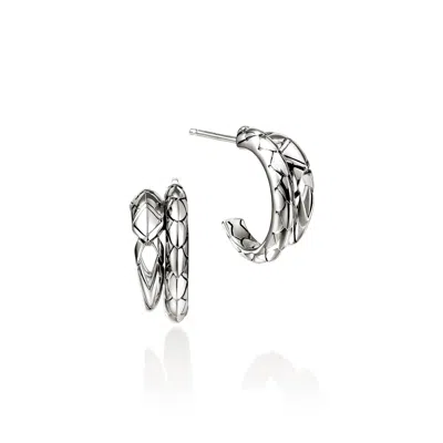 John Hardy Naga Hoop Earrings, Sterling Silver In White