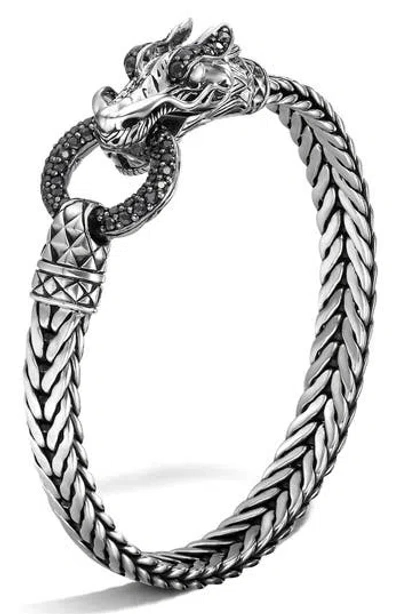 John Hardy 'naga Lava' Dragon Head Bracelet In Silver/black