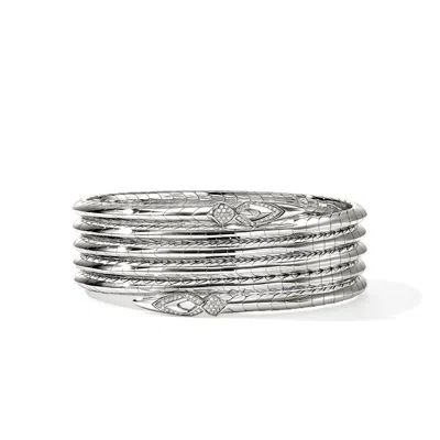 John Hardy Naga Multi Coil Bracelet, Sterling Silver, Diamonds